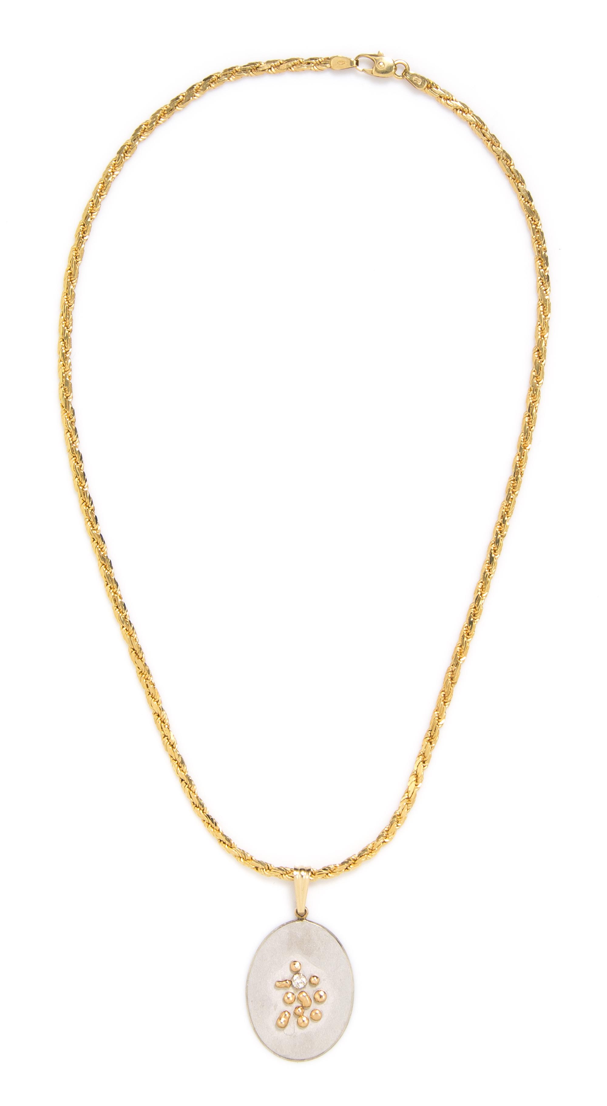 A 14 Karat Gold and Diamond Necklace, 14.50 dwts.