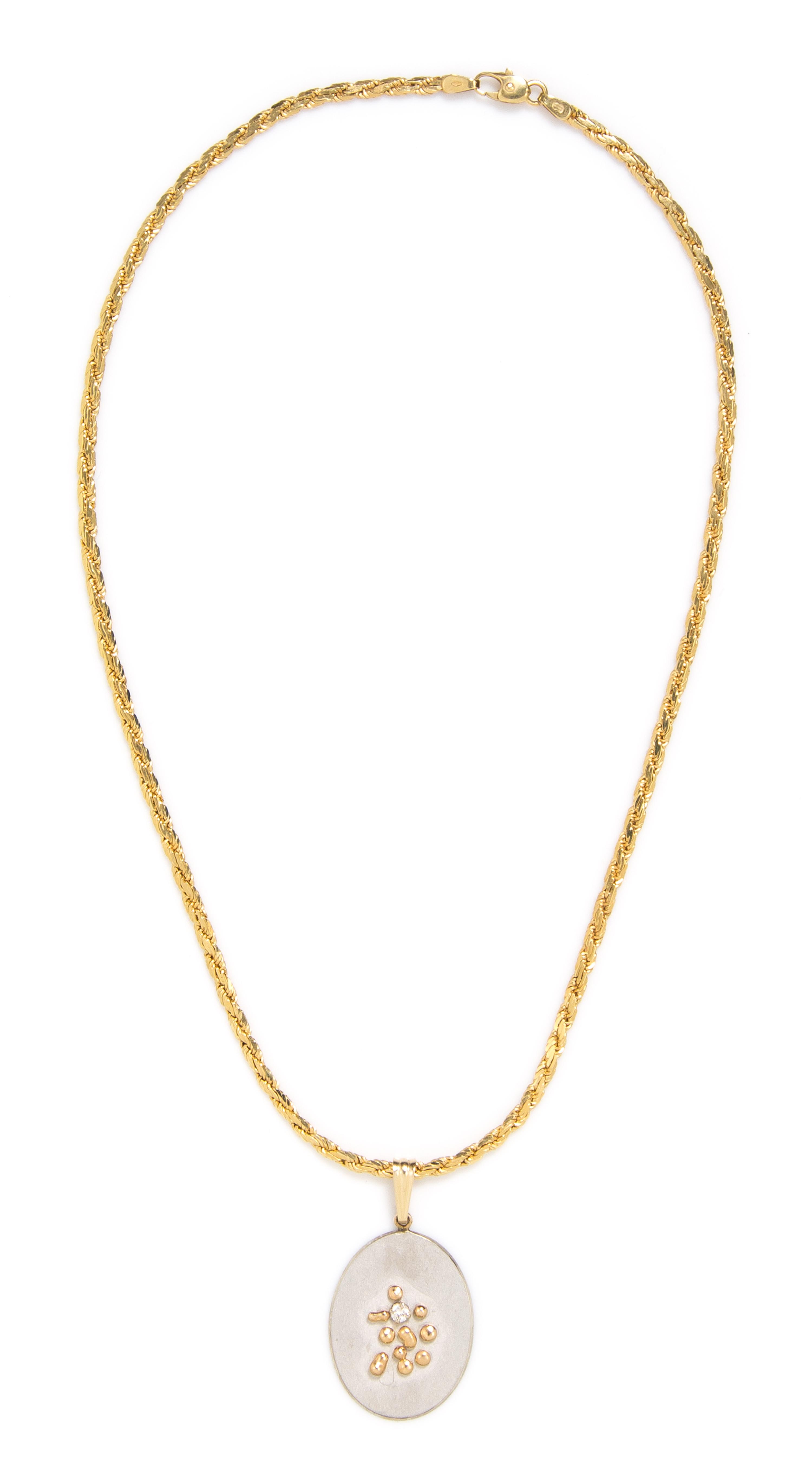 A 14 Karat Gold and Diamond Necklace, 14.50 dwts.