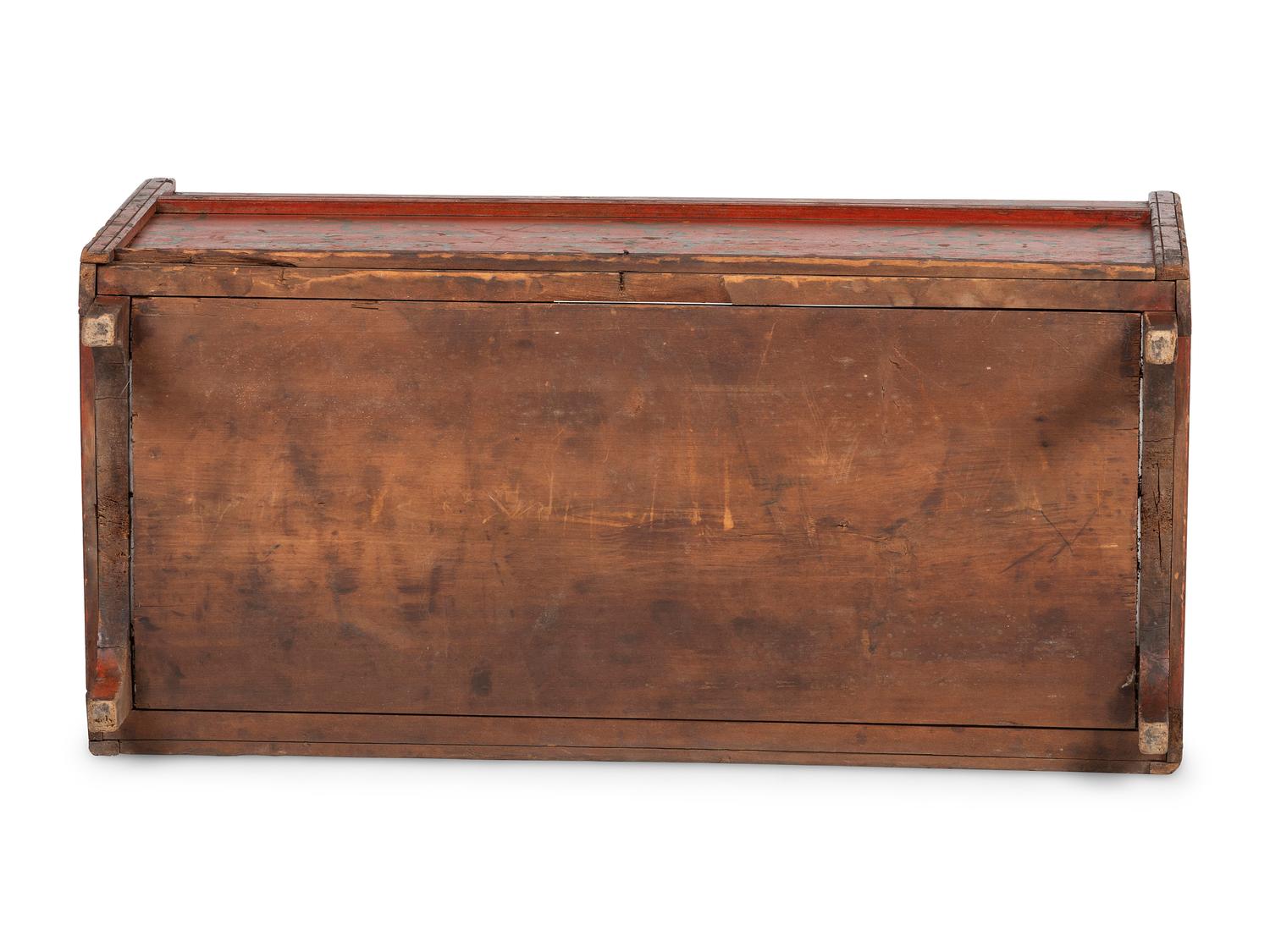 An African American Painted Cherrywood Blanket Chest