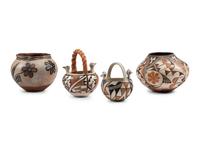 Kewa and Acoma Polychrome Pottery Jars