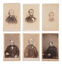 [LINCOLN, Abraham (1809-1865)]. A group of 12 CDVs of political figures, highlighted by a standing portrait of Abraham Lincoln.