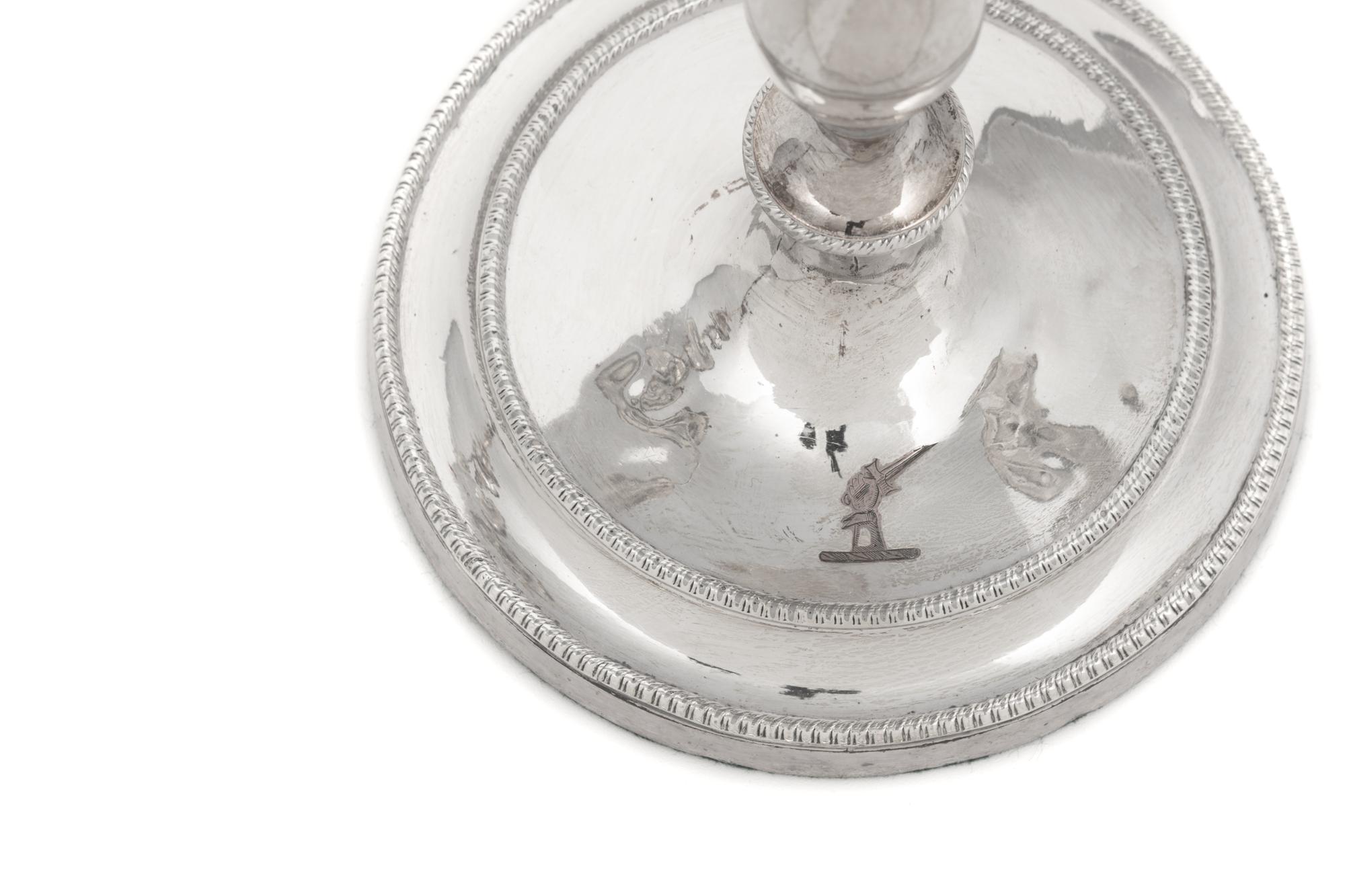 A Pair of George III Style Silver Plate Candlesticks