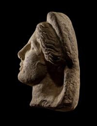 An Etruscan Terracotta Votive Female Head