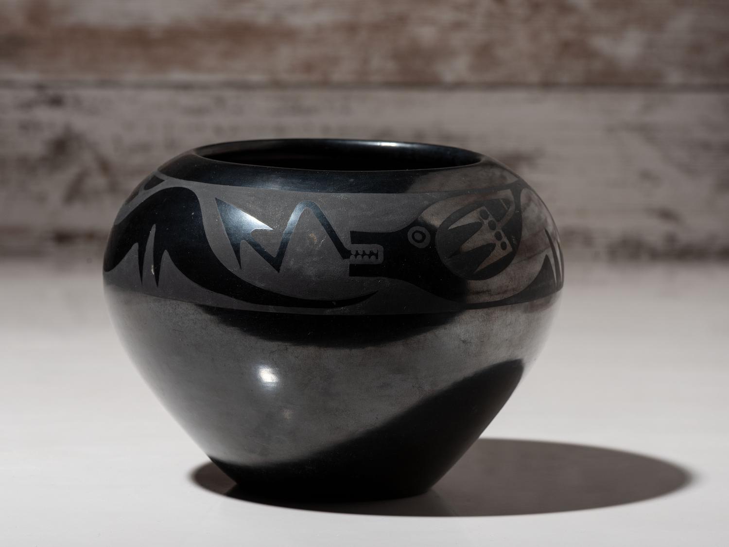 Blackware Pottery Jar, with Gunmetal Finish, 1956-1959