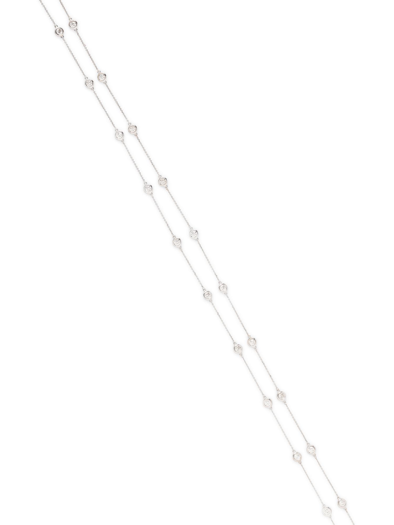 DIAMOND AND WHITE GOLD STATION NECKLACE