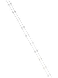 DIAMOND AND WHITE GOLD STATION NECKLACE