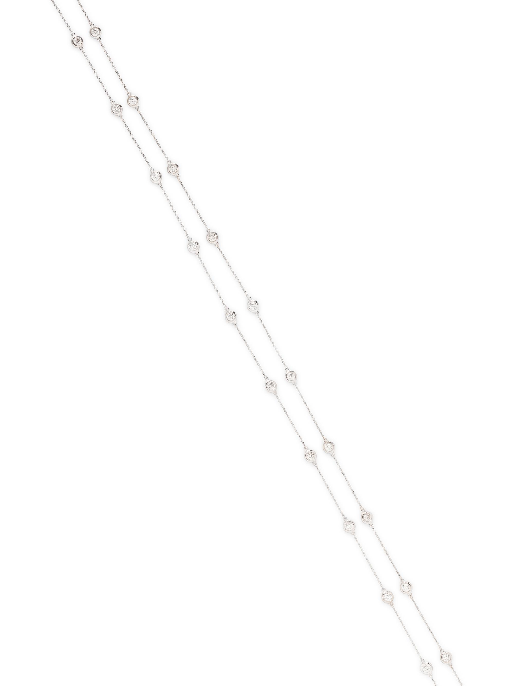 DIAMOND AND WHITE GOLD STATION NECKLACE