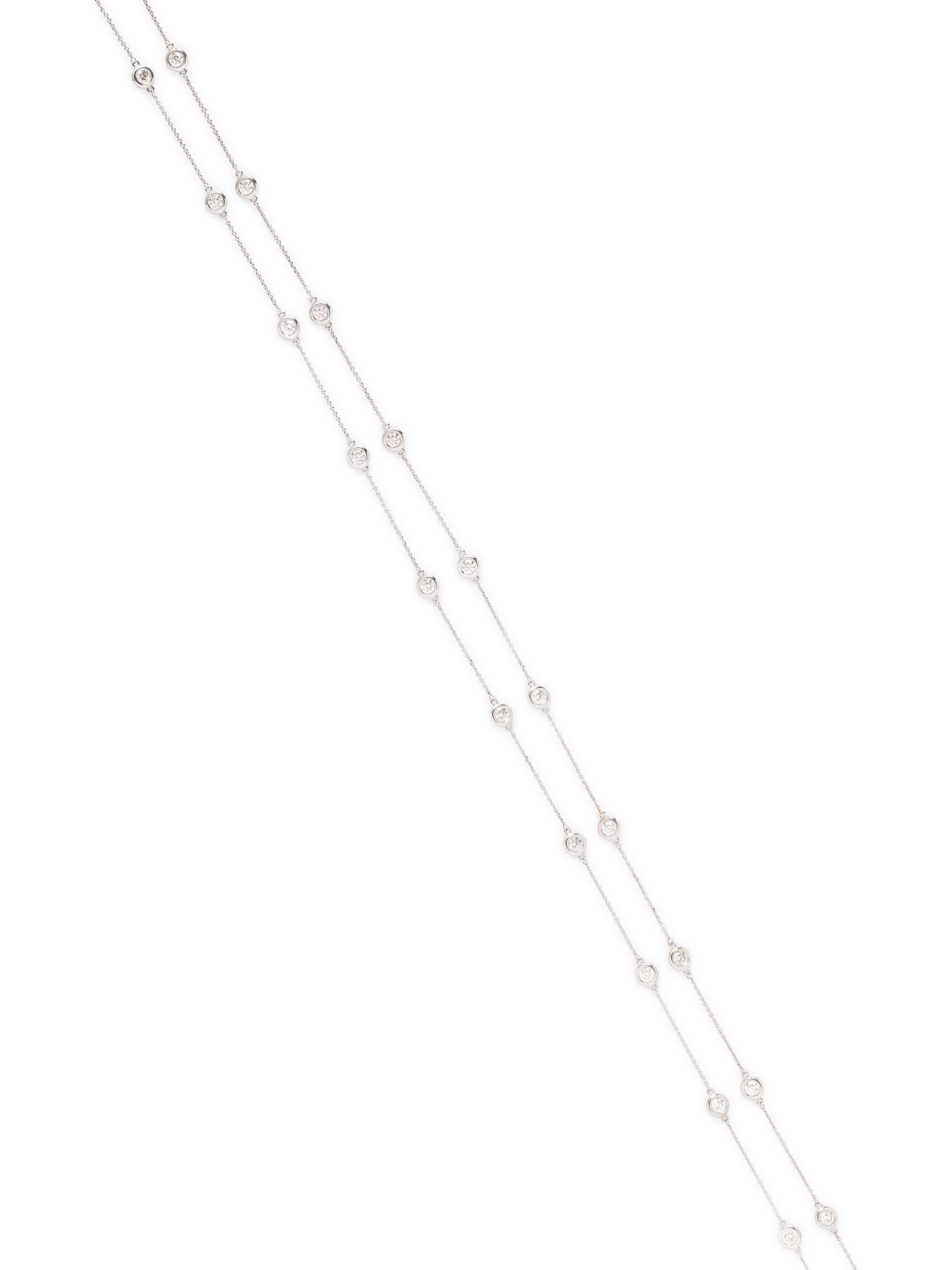 DIAMOND AND WHITE GOLD STATION NECKLACE