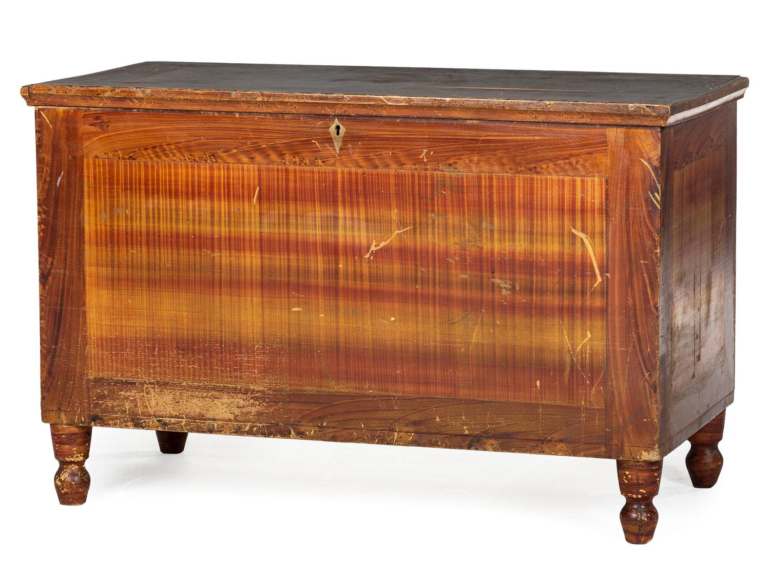 A Country Grain Painted Poplar Blanket Chest
