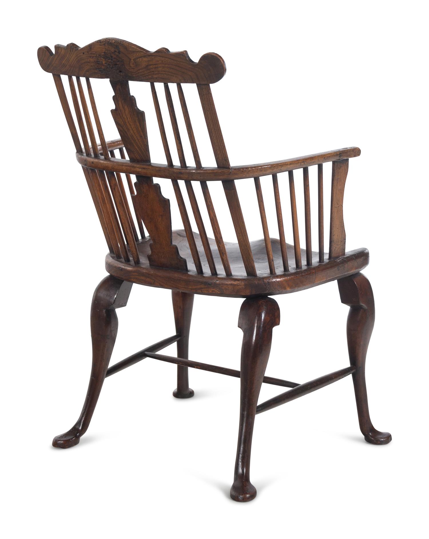 An English Yew Wood Windsor Armchair