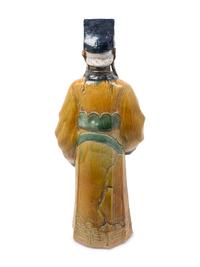 A Chinese Glazed Pottery Figure of a Sage
