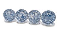 Twelve Wedgwood Dinner Plates of Yale University Interest