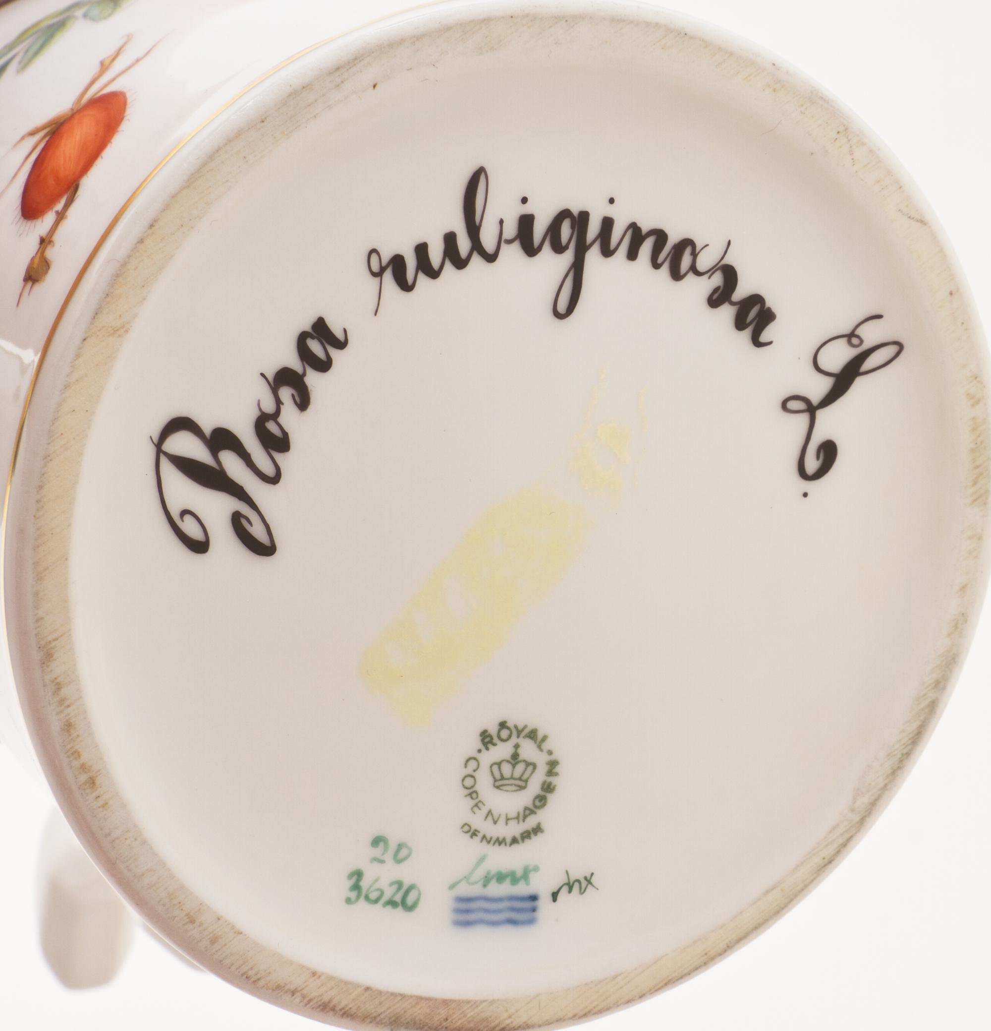 A Royal Copenhagen Flora Danica Chocolate Pot, Height 7 inches.