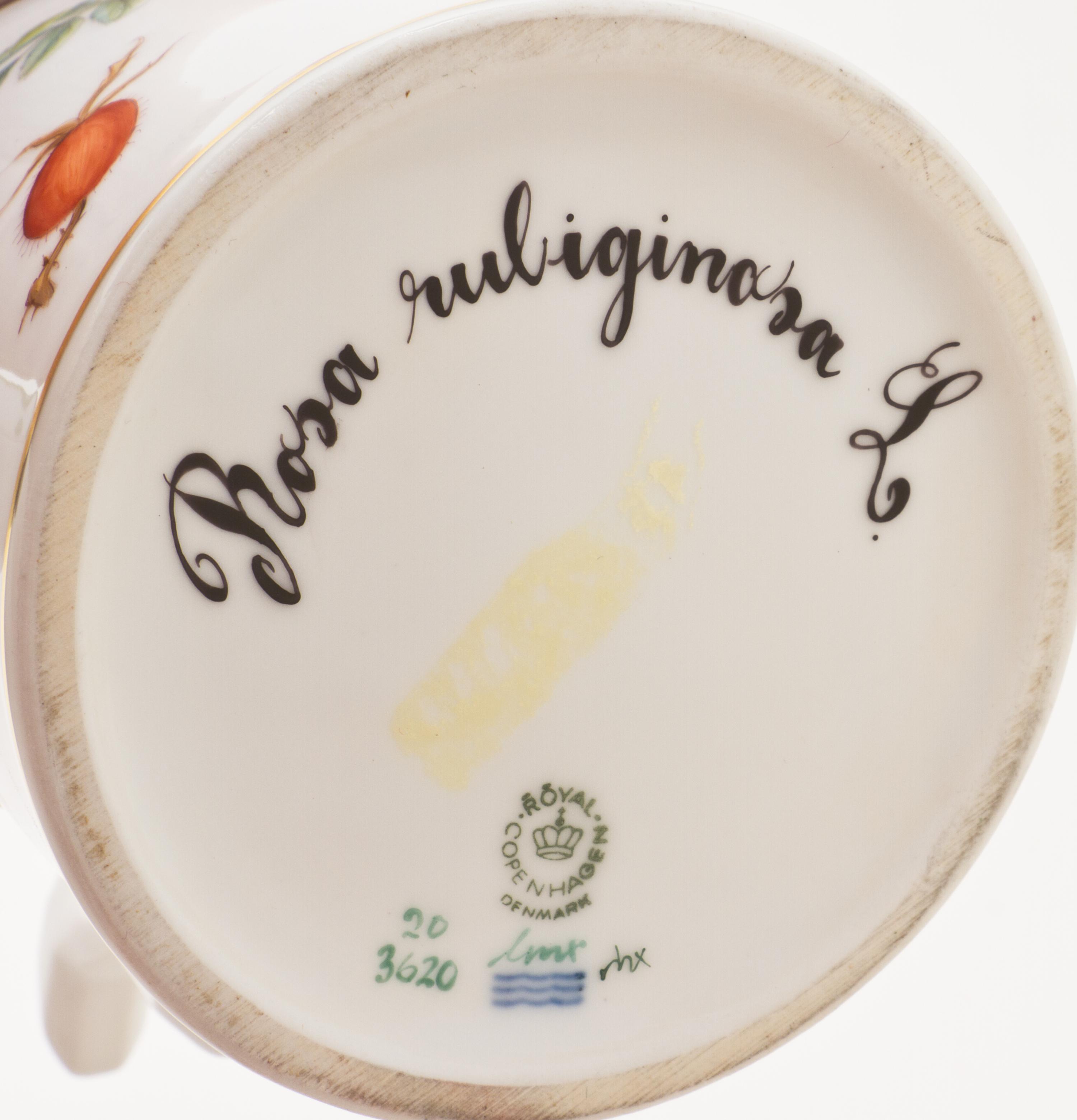 A Royal Copenhagen Flora Danica Chocolate Pot, Height 7 inches.