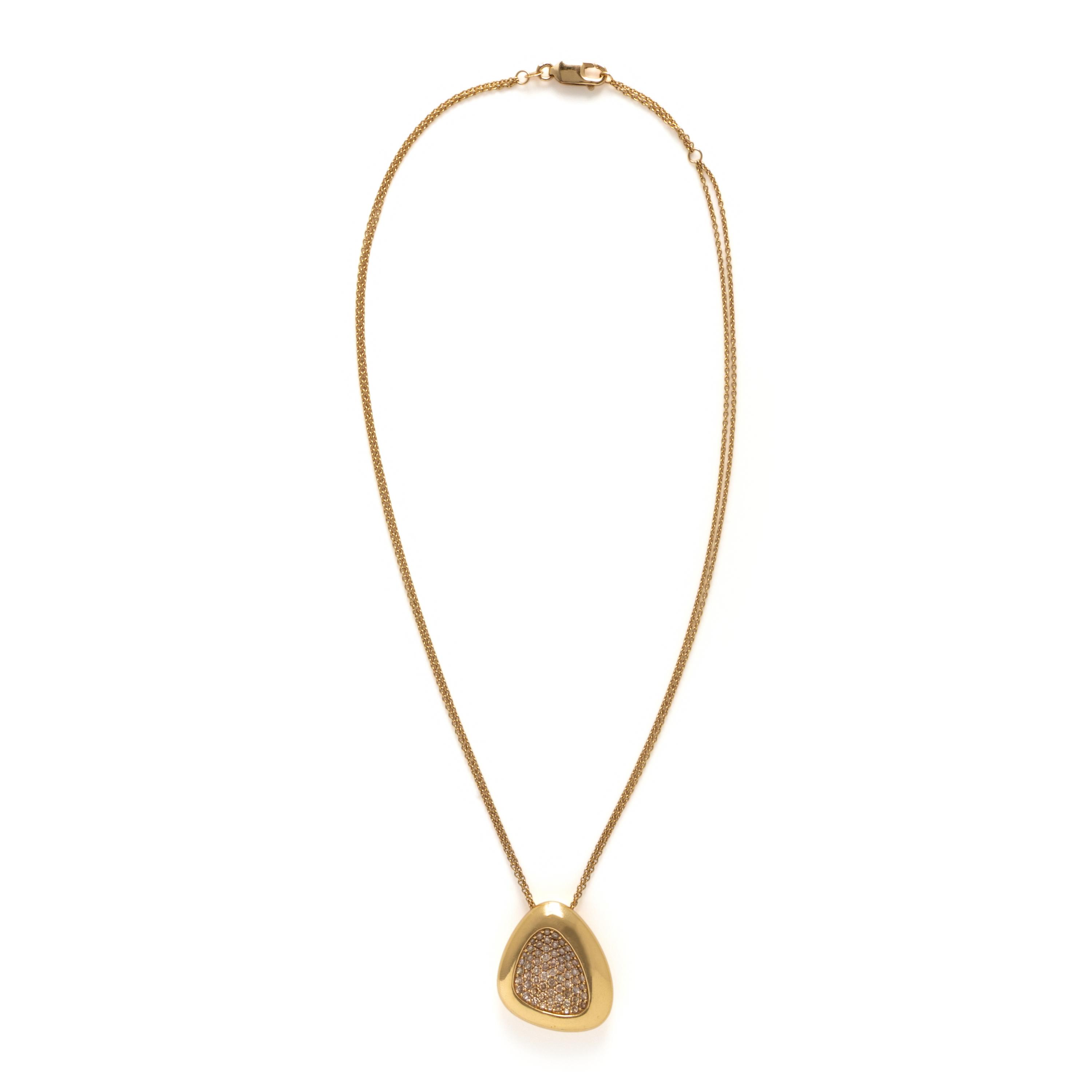 Roberto Coin, Colored Diamond and Yellow Gold 'Capris Plus' Pendant on Unsigned Chain