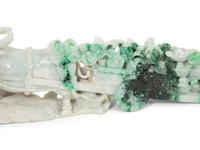 A Chinese Carved Jadeite Figure of an Ox Cart
