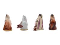 Four Staffordshire Pottery Stirrup Cups