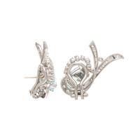 AQUAMARINE AND DIAMOND CLIP EARRINGS