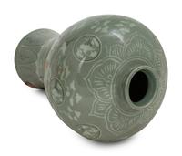 Four Korean Celadon 'Crane and Cloud' Porcelain Maebyong Vases