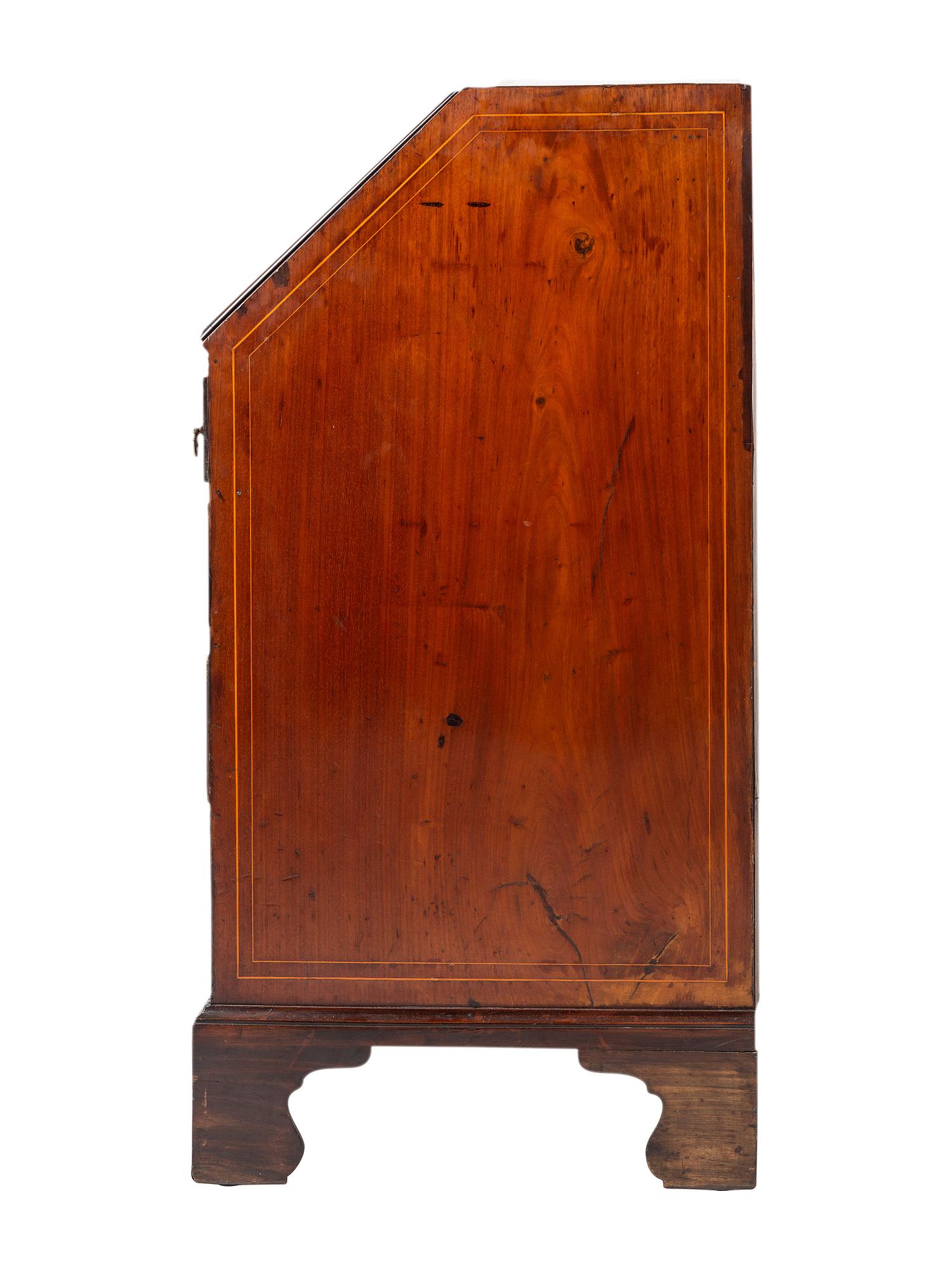 A George III Style Mahogany Urn Inlaid Slant Front Desk