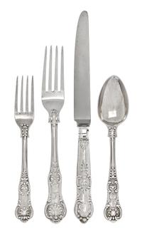 An Assembled Victorian Silver Flatware Service, Various Makers including William Smily, George Adams, William Eaton and others, London,