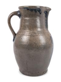 A Cobalt Decorated Stoneware Pitcher