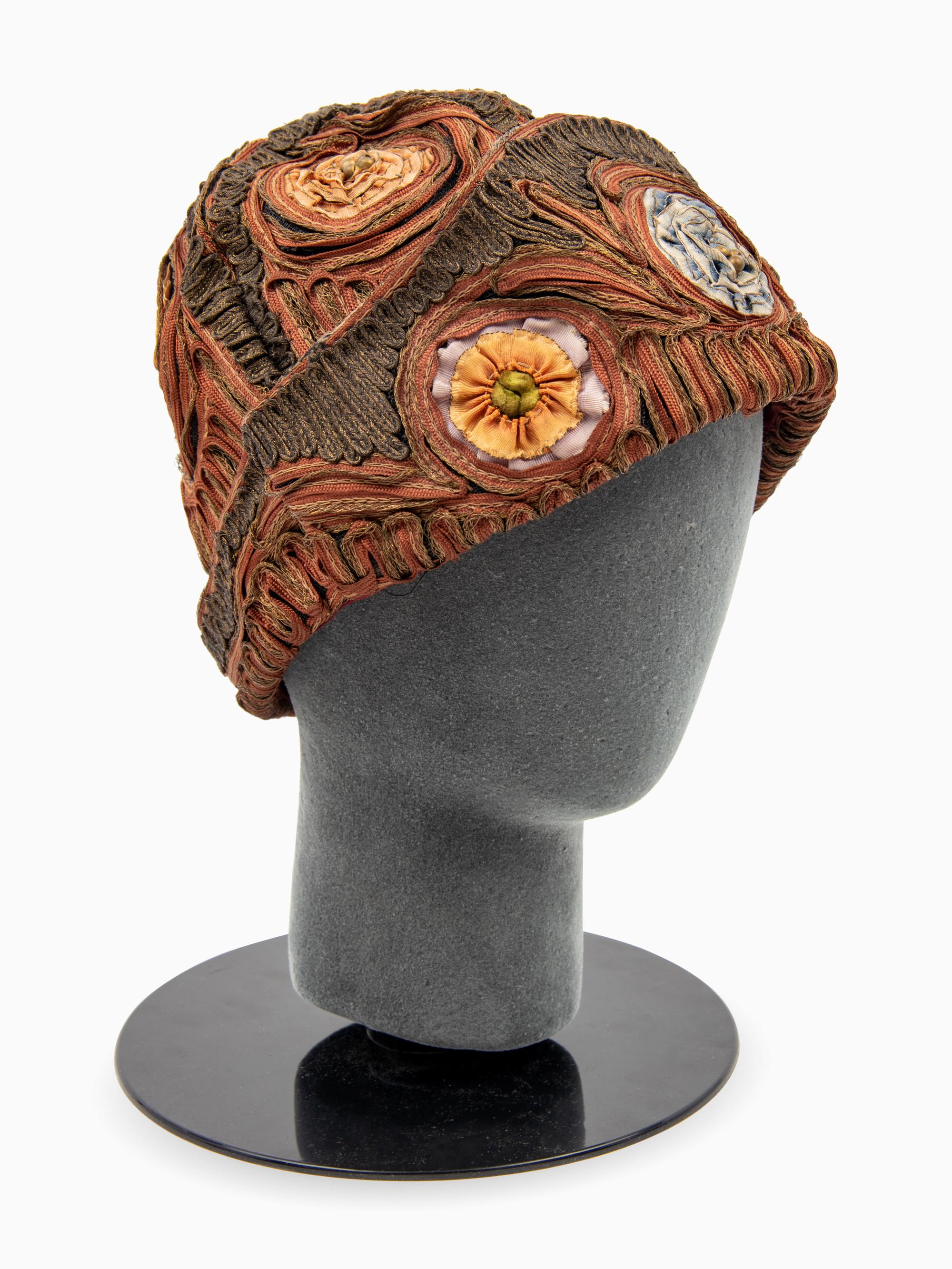 Collection of Eight Accessories; Seven Frame Bags, One Braided Soutache Cloche Hat, 1920s