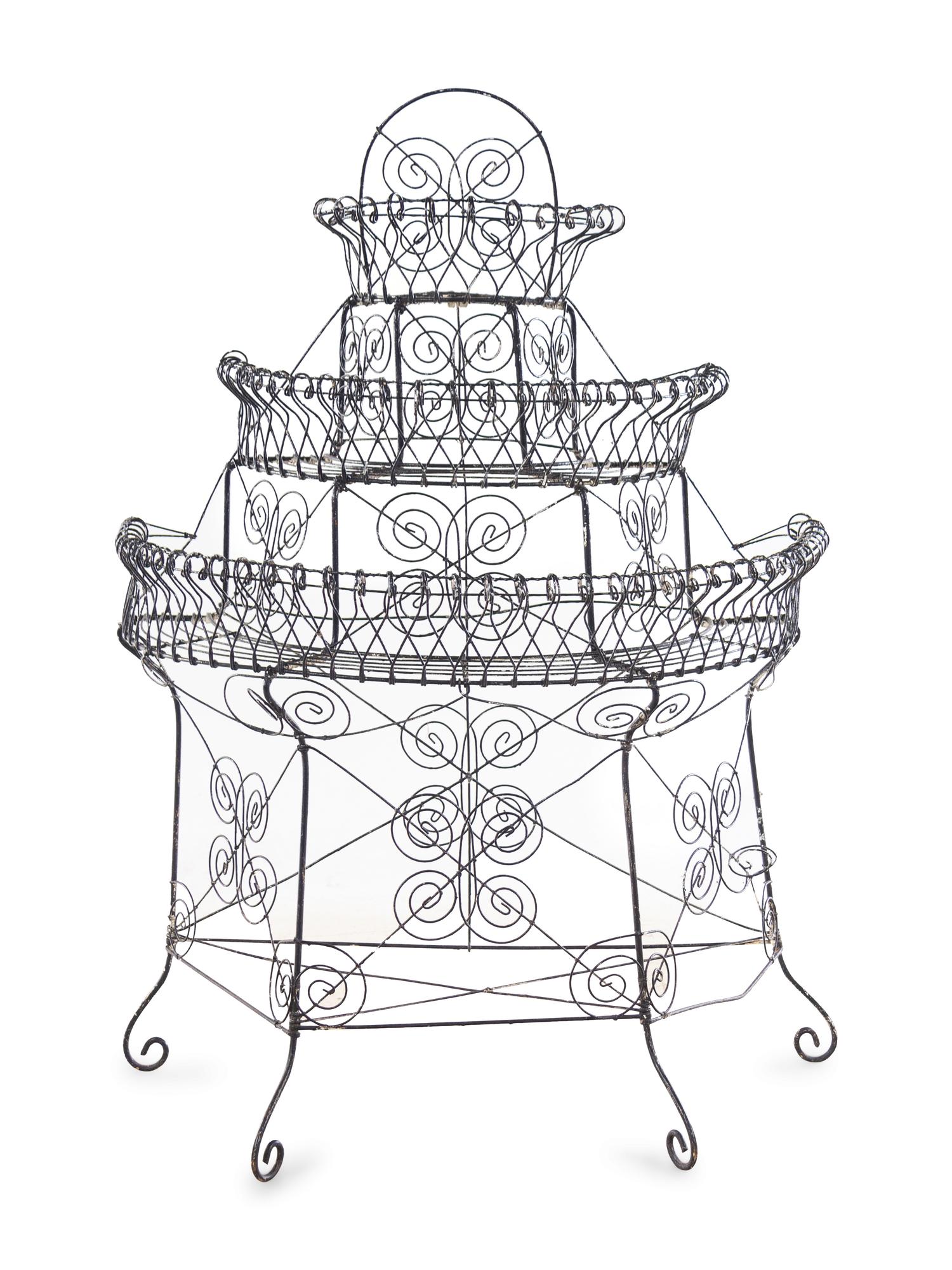 A Victorian Wirework Plant Stand