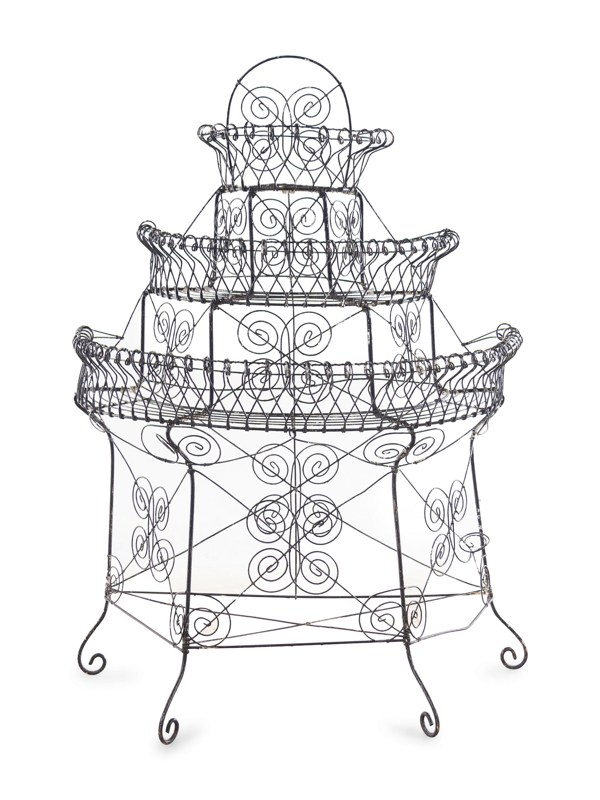 A Victorian Wirework Plant Stand