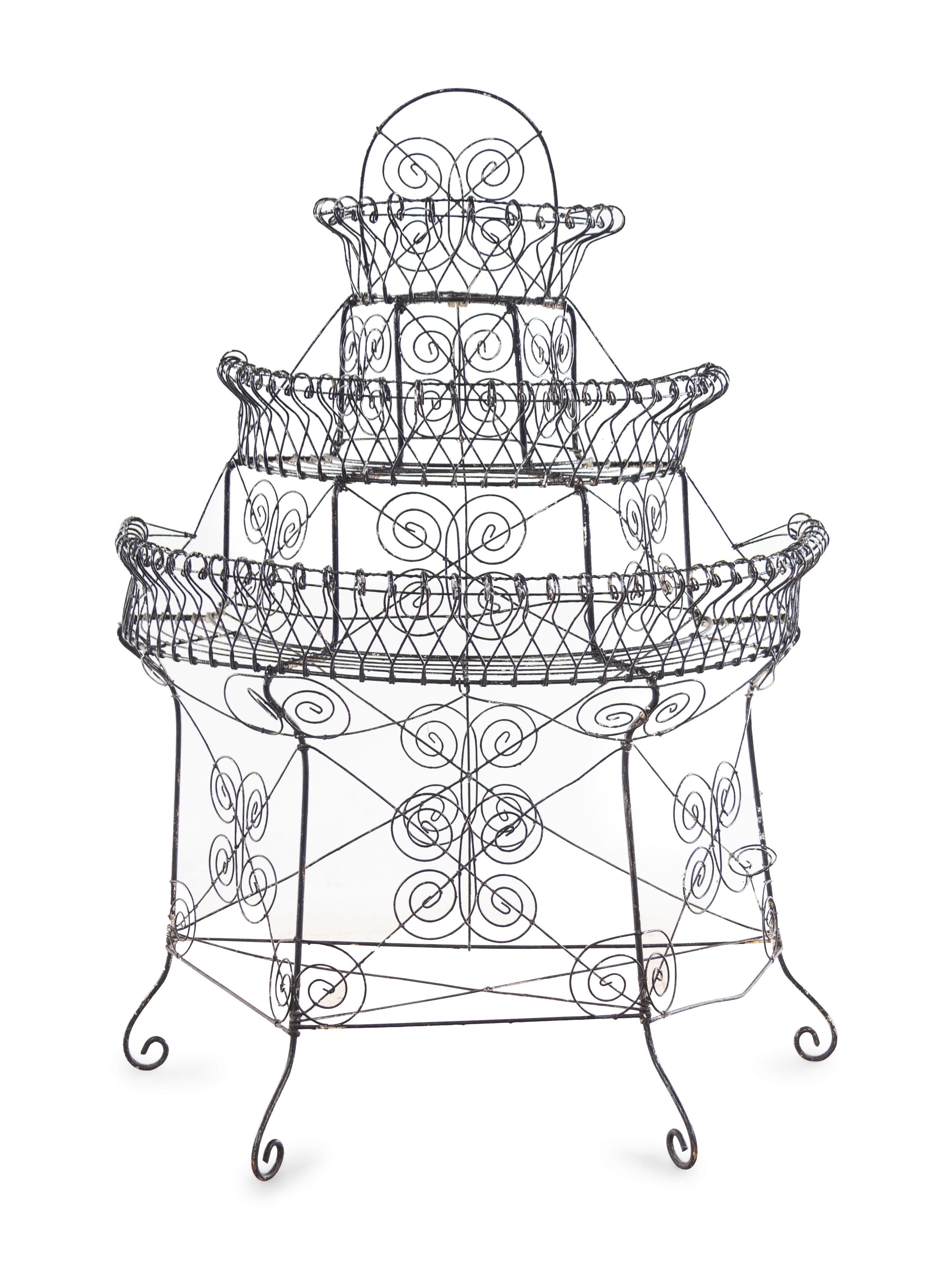 A Victorian Wirework Plant Stand