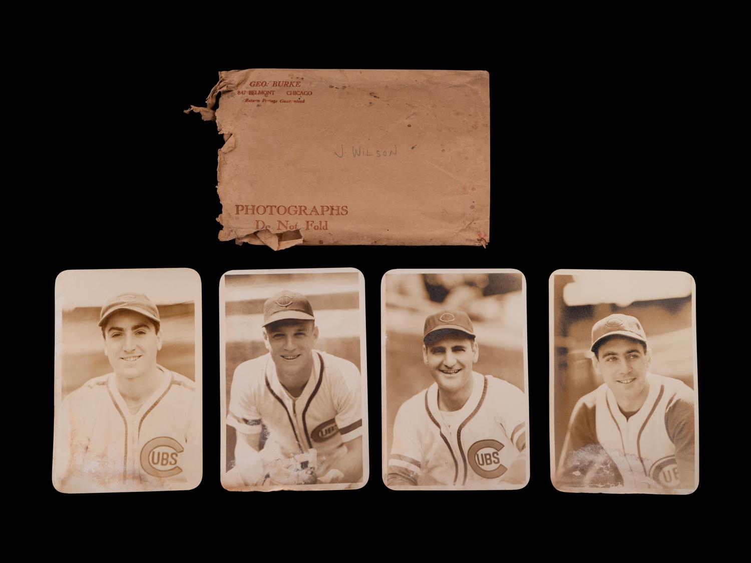 A Group of 44 1940s Original George Burke Chicago Cubs Photographs Owned by Jimmie Wilson,