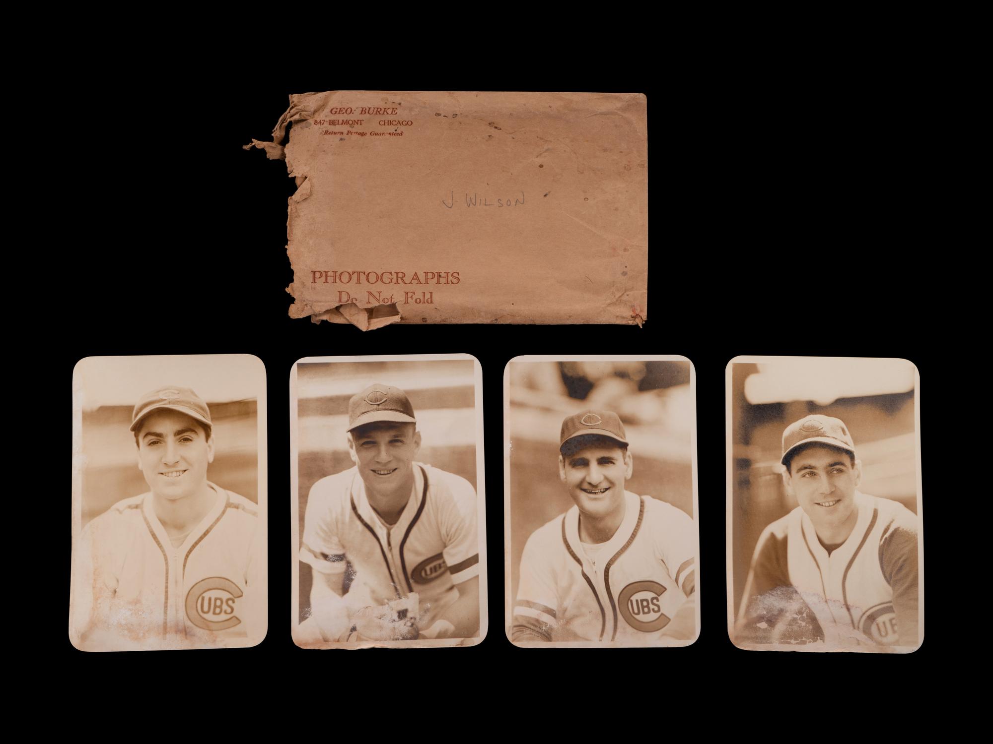 A Group of 44 1940s Original George Burke Chicago Cubs Photographs Owned by Jimmie Wilson,