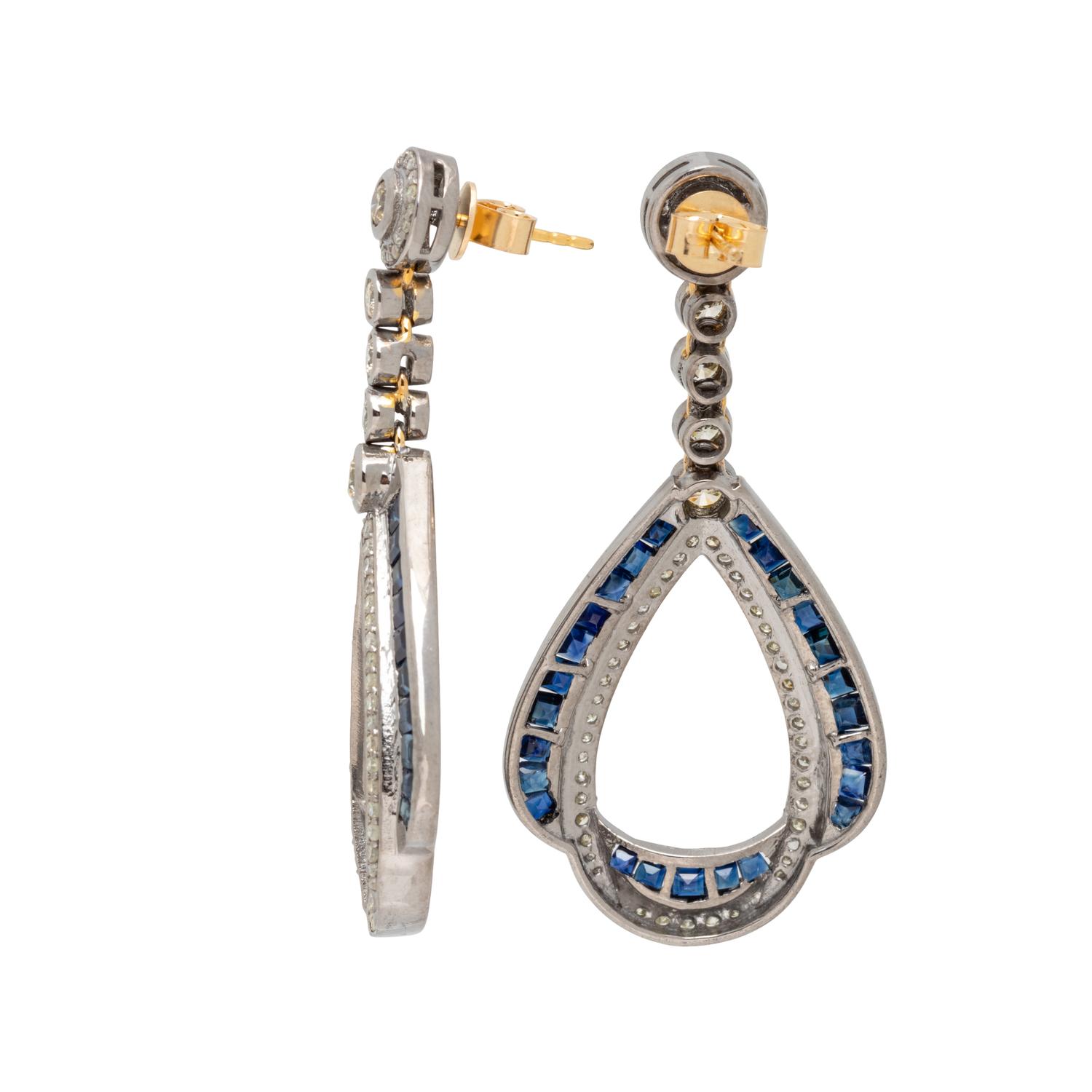 DIAMOND AND SAPPHIRE EARRINGS
