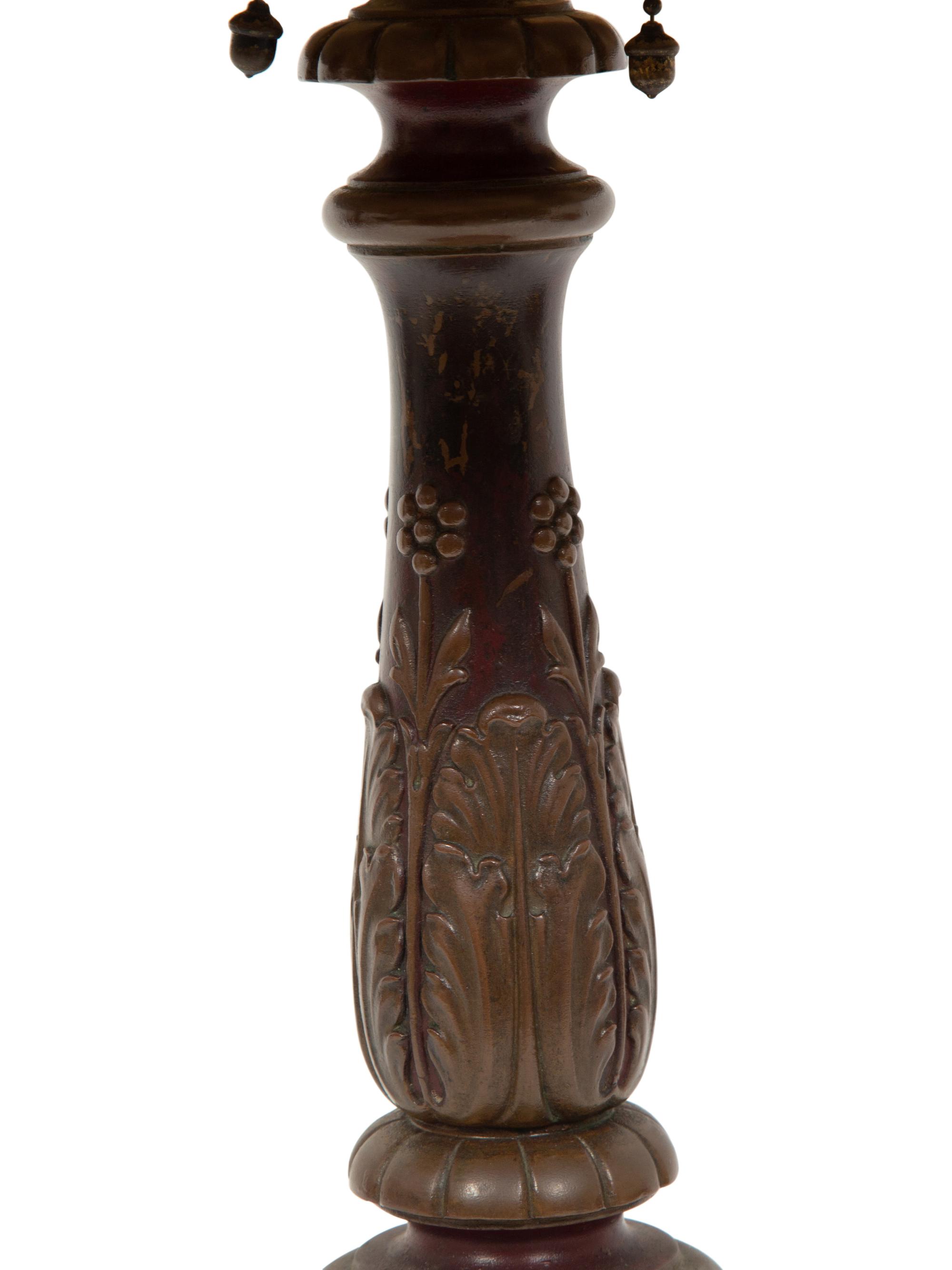 A Handel Reverse Painted Parrot Table Lamp