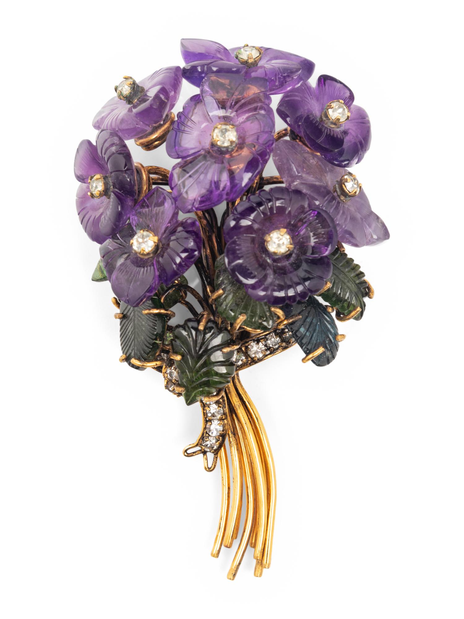 Pair of Floral Brooches by Iradj Moini