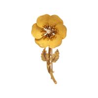 Bicolor Gold and Diamond Flower Brooch