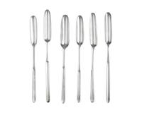 A Group of Six George I-III Sterling and Britannia Silver Marrow Scoops