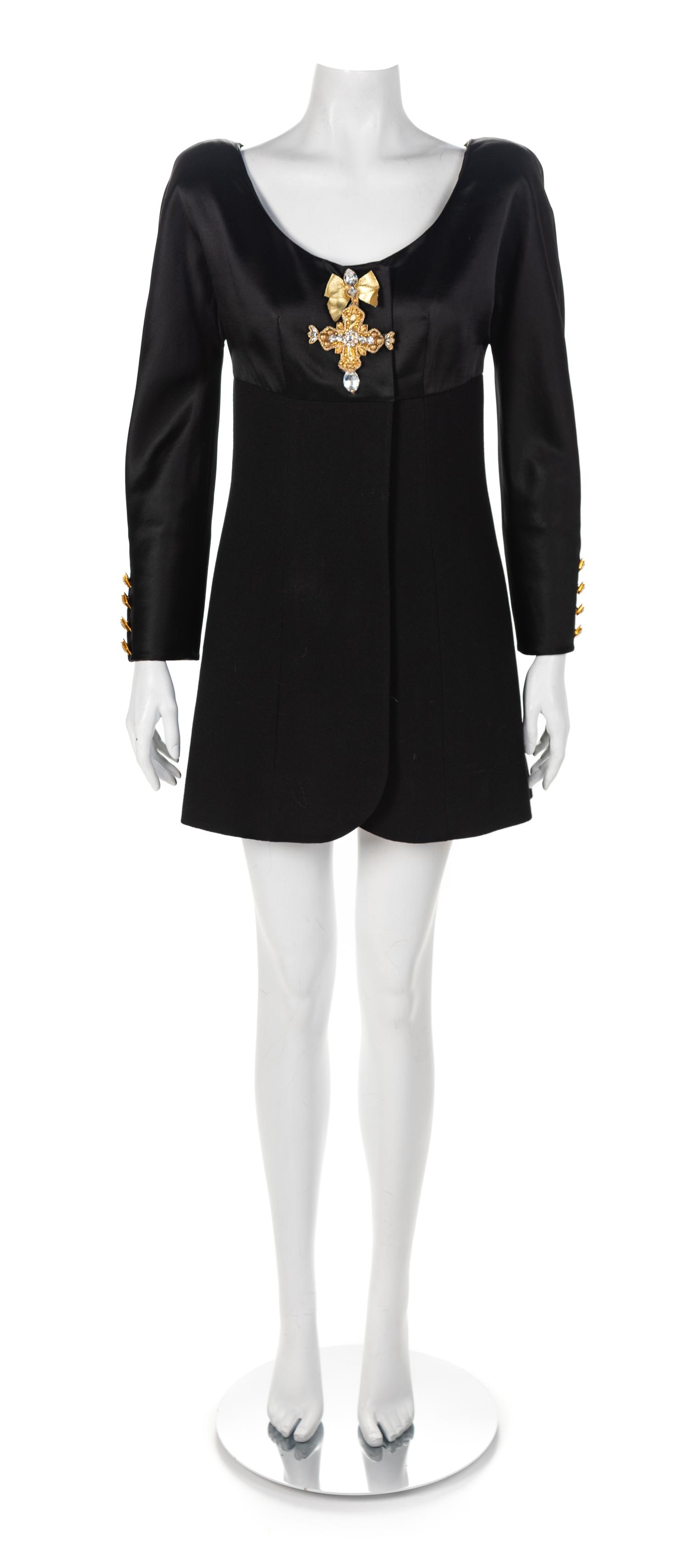 Christian Dior Black Cross Top Haute Couture, 1980-90s No size label