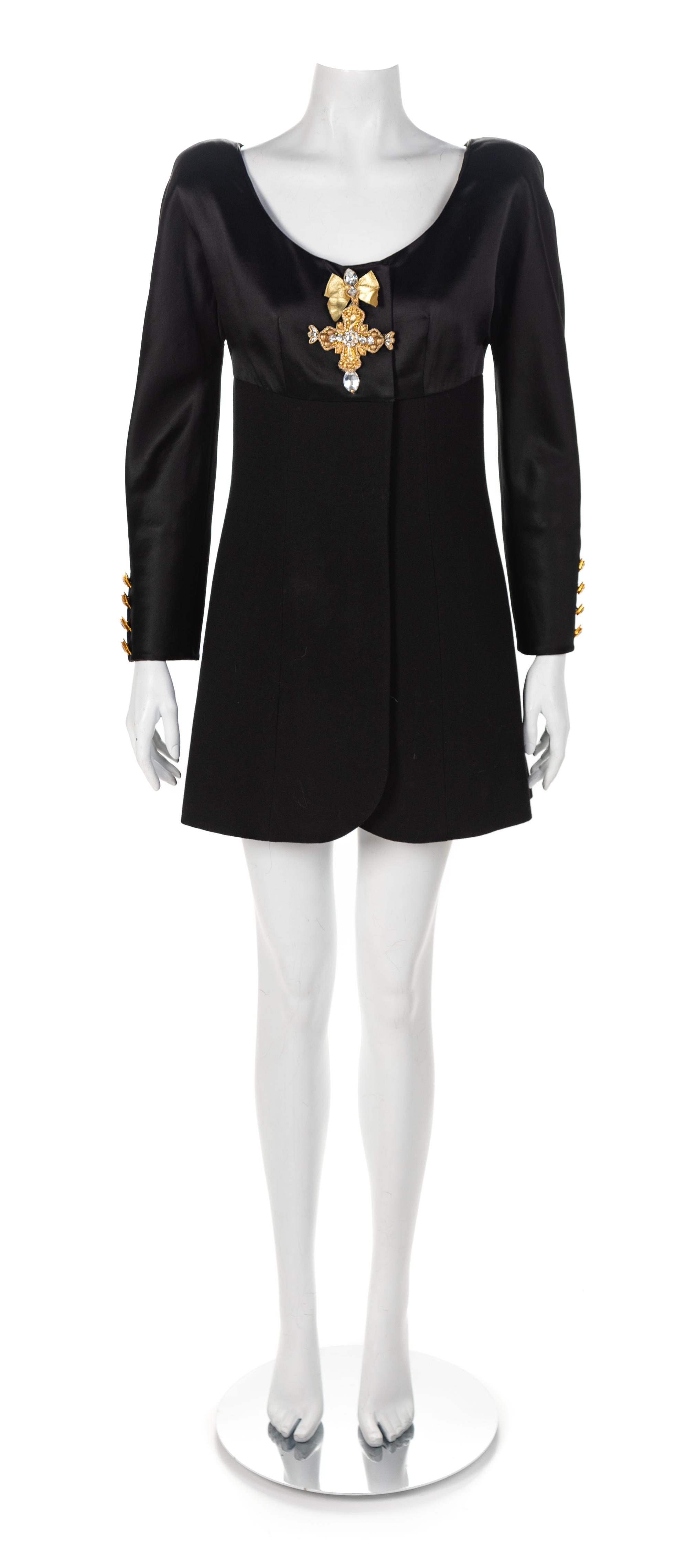 Christian Dior Black Cross Top Haute Couture, 1980-90s No size label