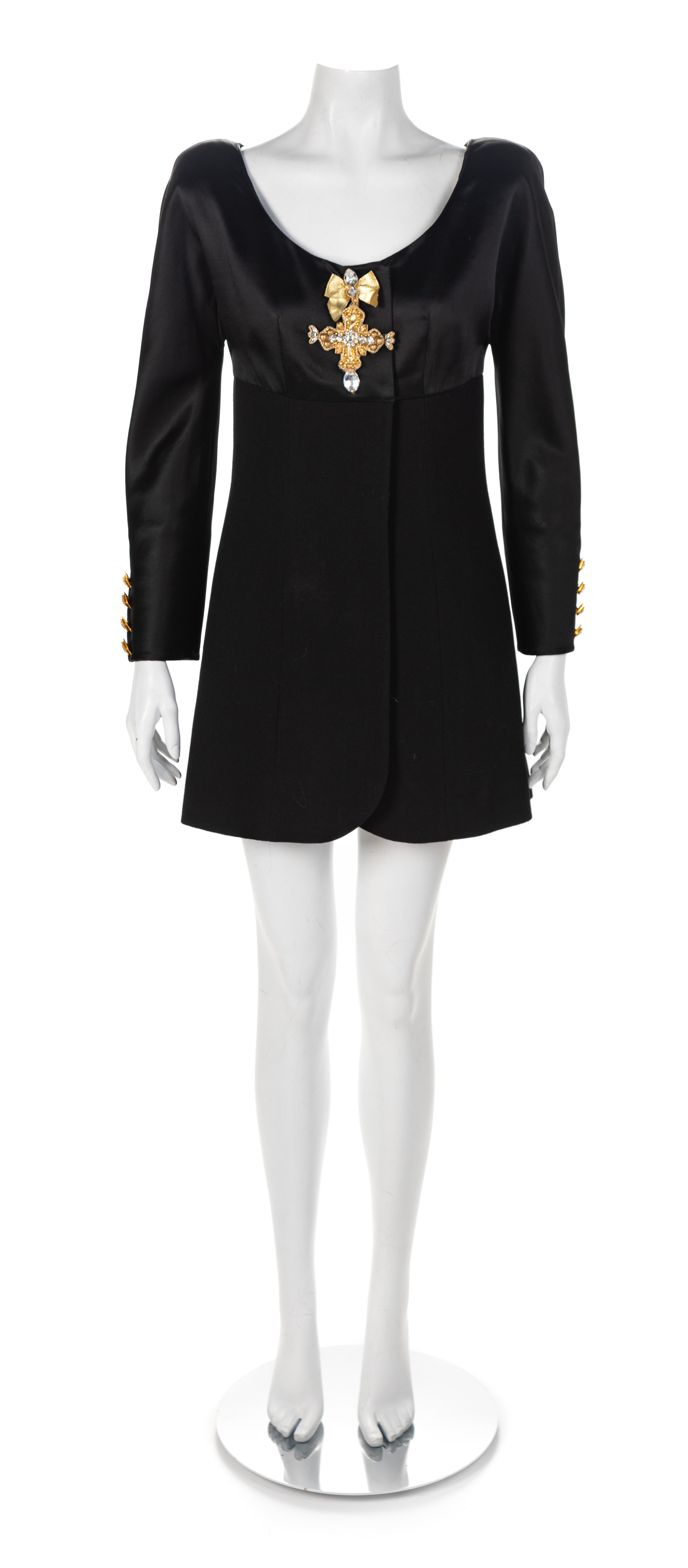 Christian Dior Black Cross Top Haute Couture, 1980-90s No size label