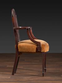 A Federal Carved Mahogany Open Armchair