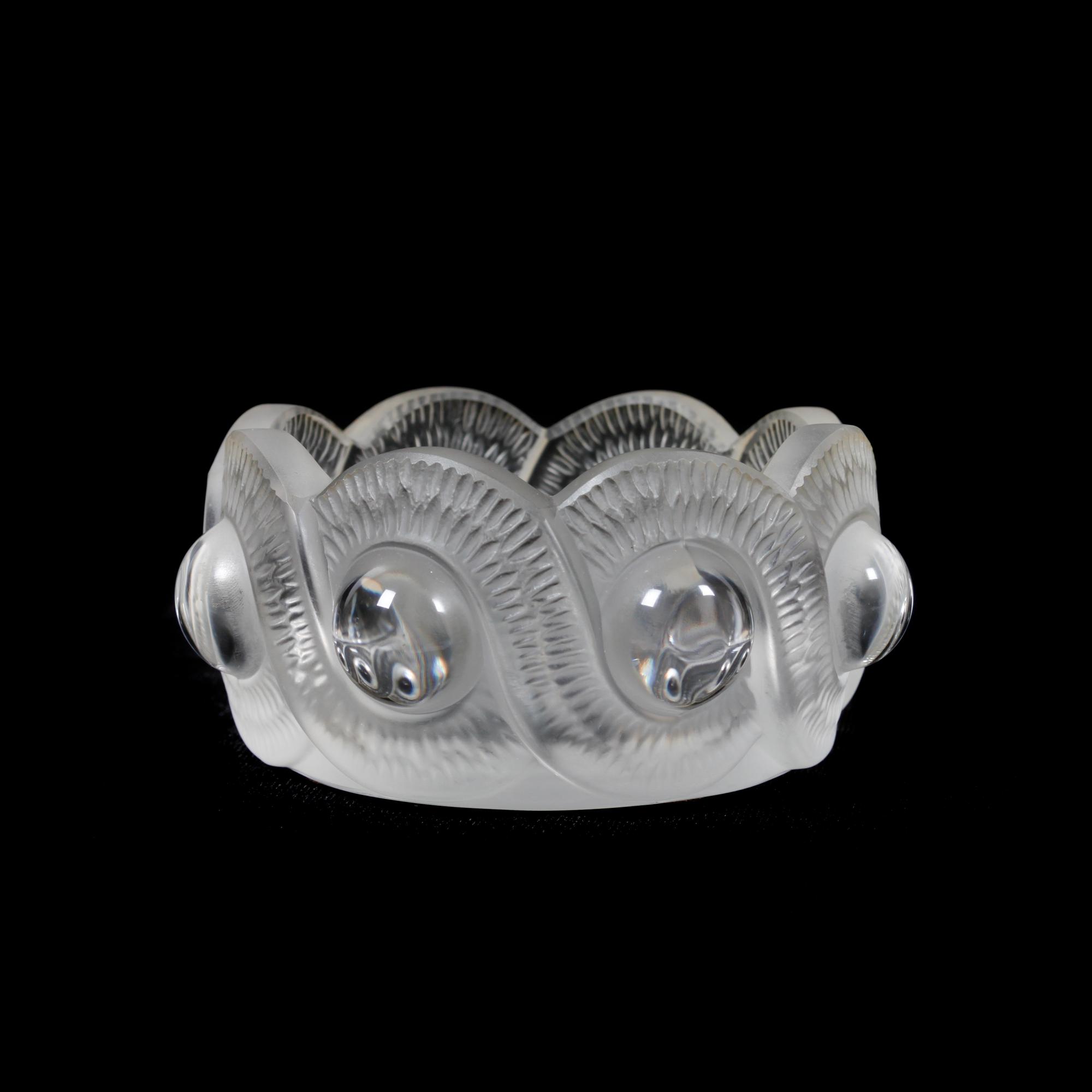 Two Lalique Molded and Frosted Glass Articles