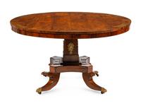 A Regency Brass Inlaid Tilt-Top Breakfast Table