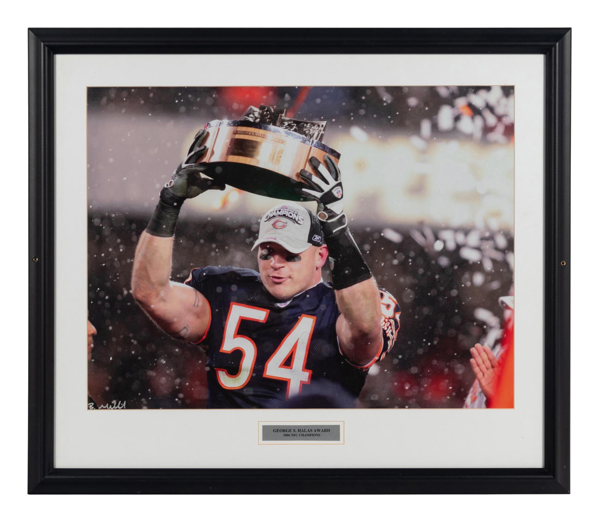 A Group of Five Photographs of Various Chicago Football Players Formerly Displayed at Mike Ditka’s Restaurant.