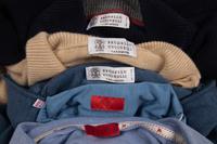 THREE BRUNELLO CUCINELLI SWEATERS AND TWO ISAIA SHIRTS