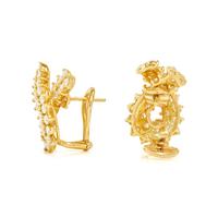 YELLOW GOLD AND DIAMOND CLIP EARRINGS