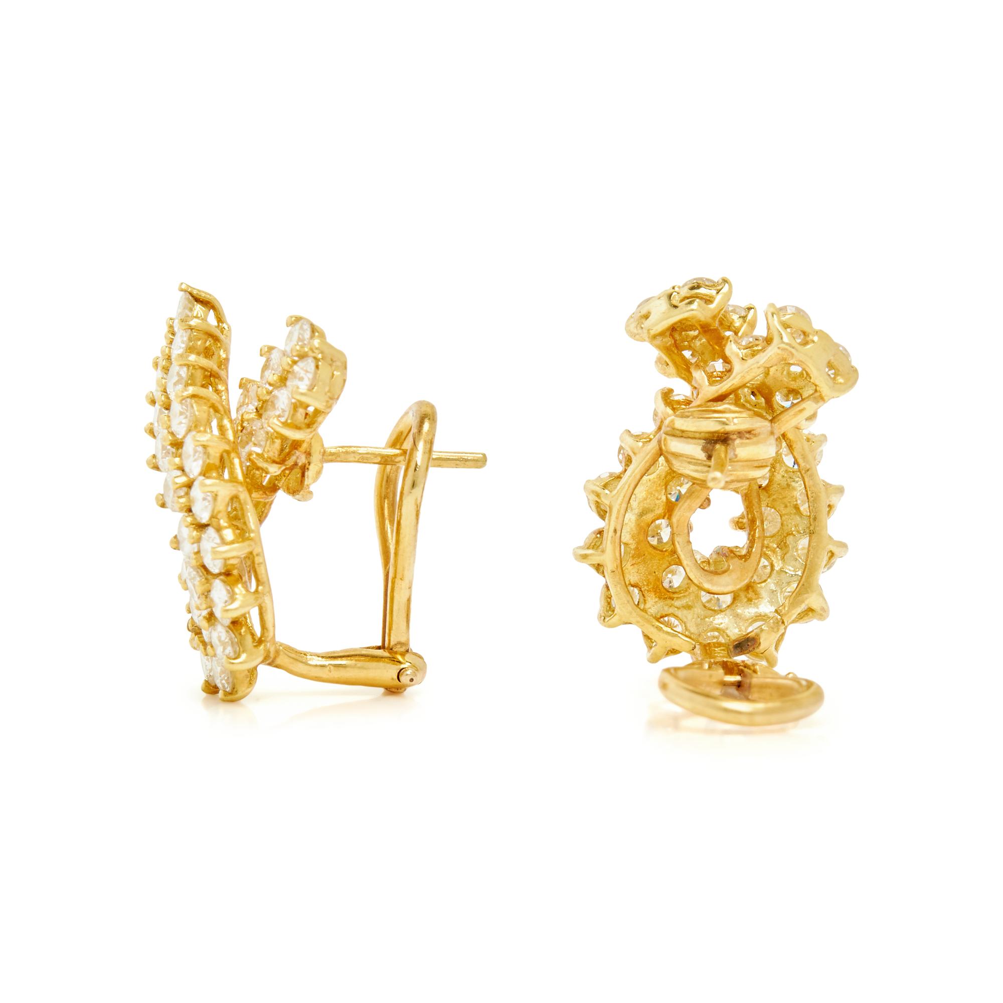 YELLOW GOLD AND DIAMOND CLIP EARRINGS