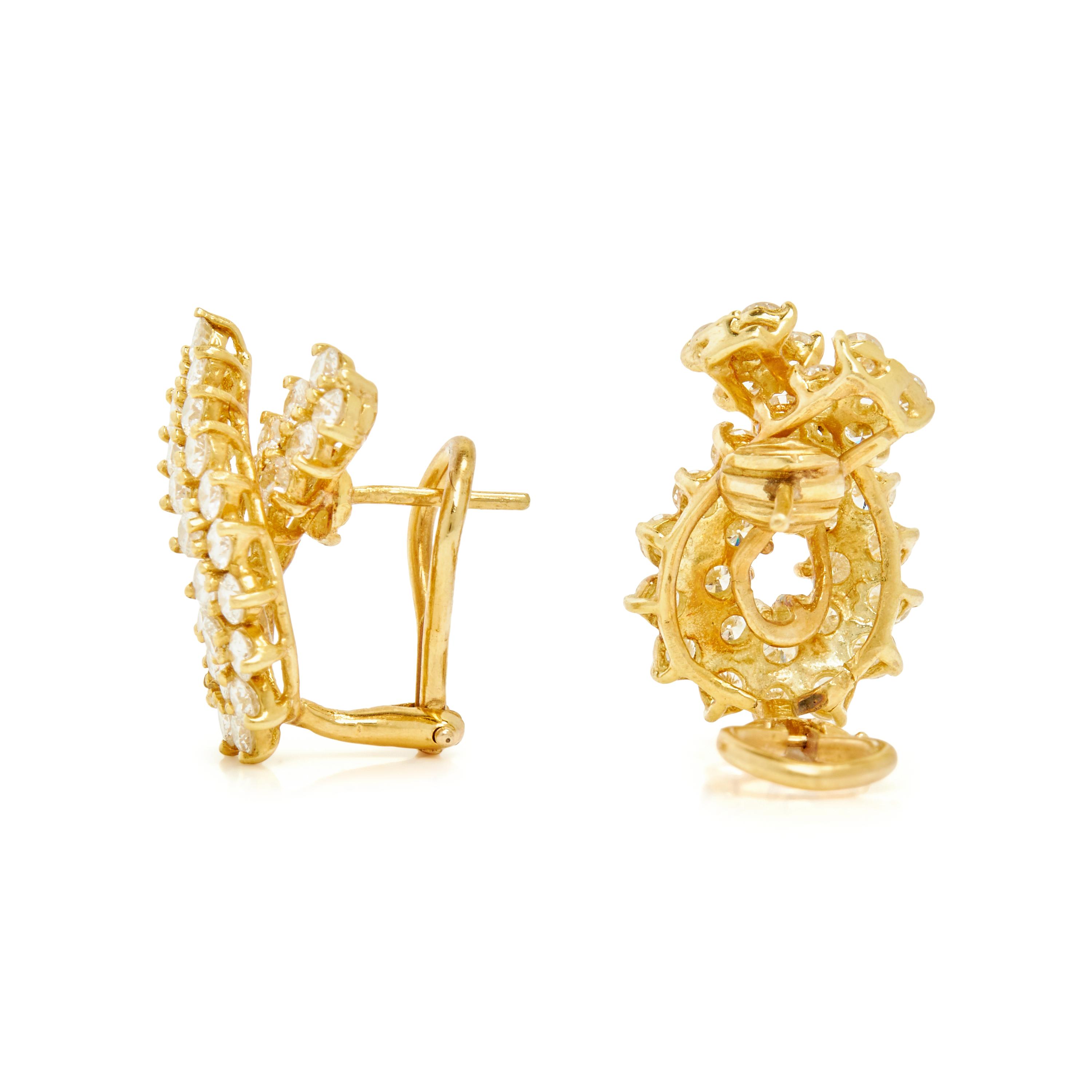 YELLOW GOLD AND DIAMOND CLIP EARRINGS