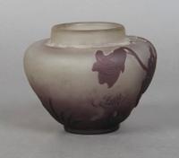 A Galle Cameo Glass Vase, Height 2 1/4 inches.