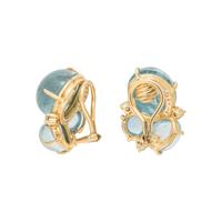 SEAMAN SCHEPPS, AQUAMARINE AND DIAMOND CLIP EARRINGS